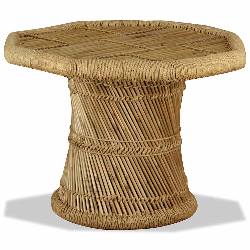 Denneb – Achthoekige salontafel van bamboe en jute