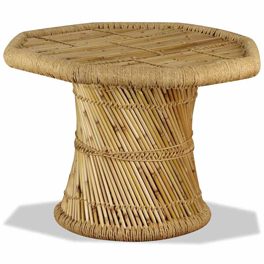 Denneb – Achthoekige salontafel van bamboe en jute