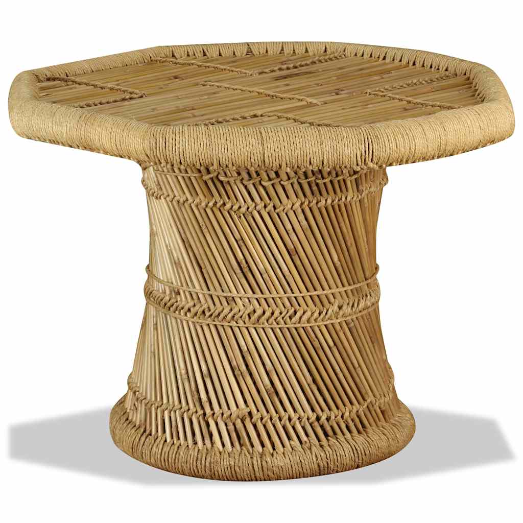 Denneb – Achthoekige salontafel van bamboe en jute