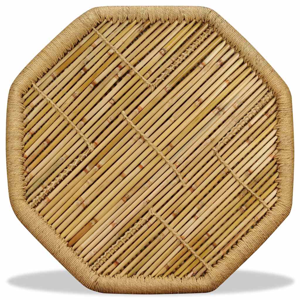 Denneb – Achthoekige salontafel van bamboe en jute