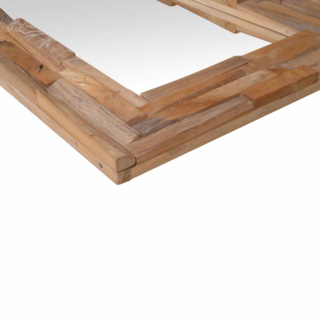 Verdal – Rechthoekige wandspiegel van teakhout en glas