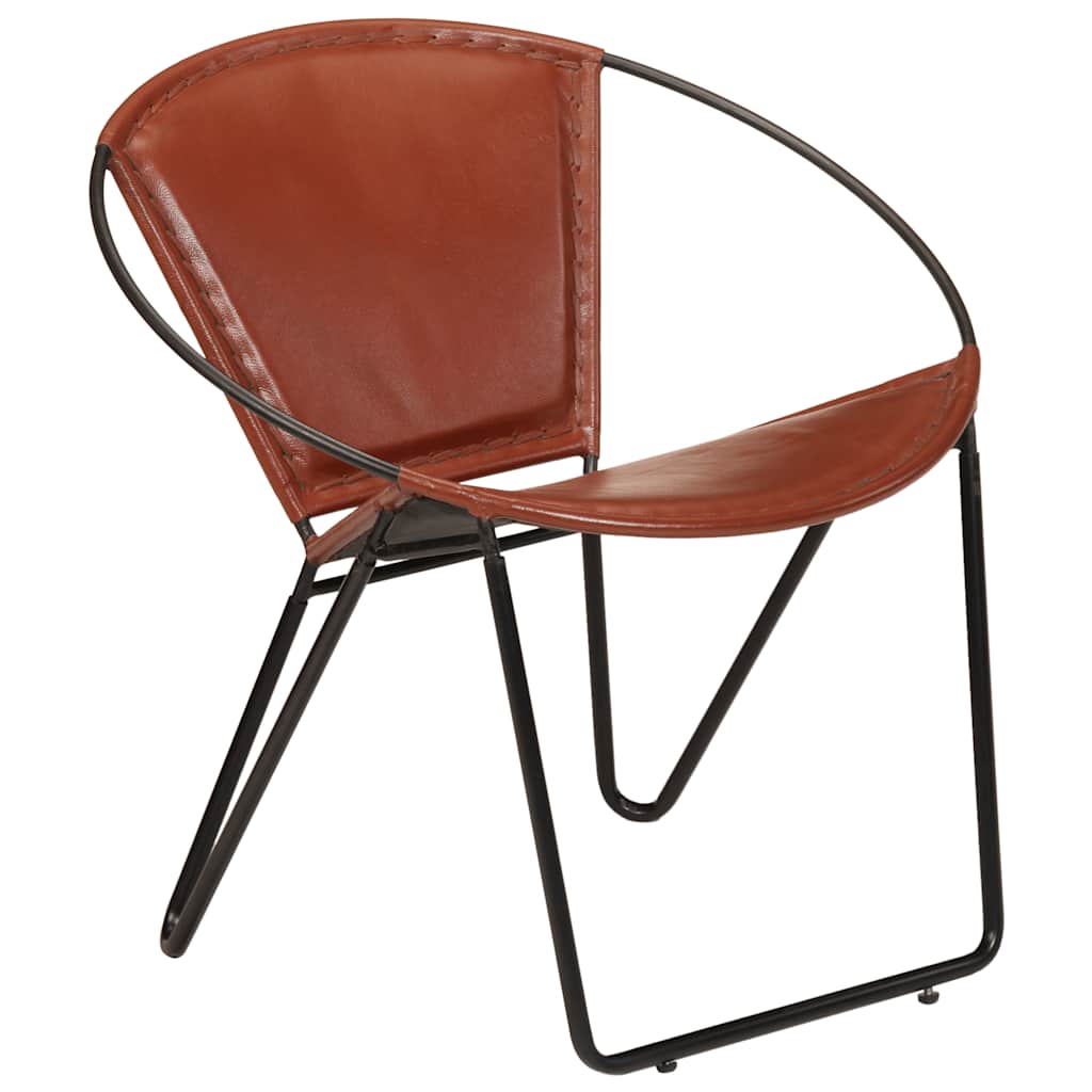 Cabra – Fauteuil van echt leer en staal