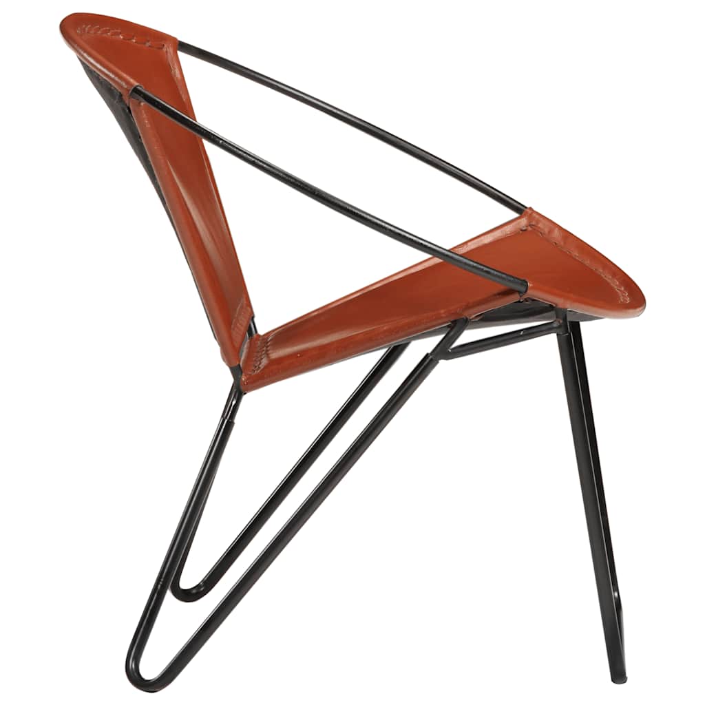 Cabra – Fauteuil van echt leer en staal