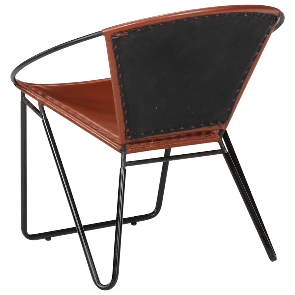 Cabra – Fauteuil van echt leer en staal