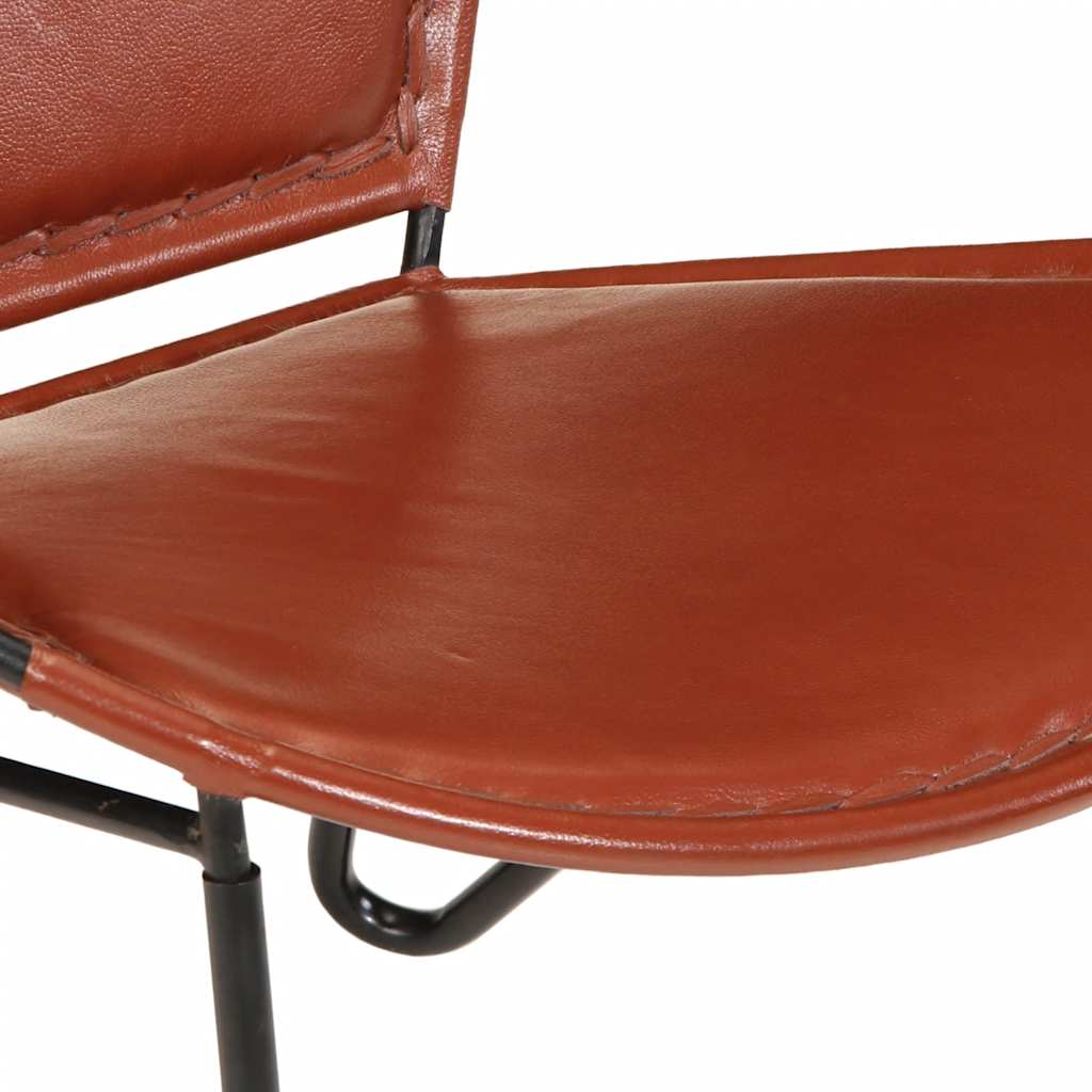 Cabra – Fauteuil van echt leer en staal