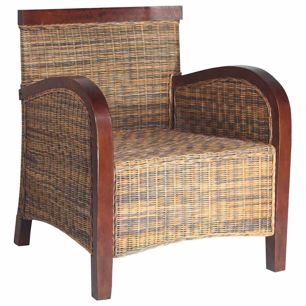 Ercolano – Handgeweven fauteuil van rattan en massief mangohout