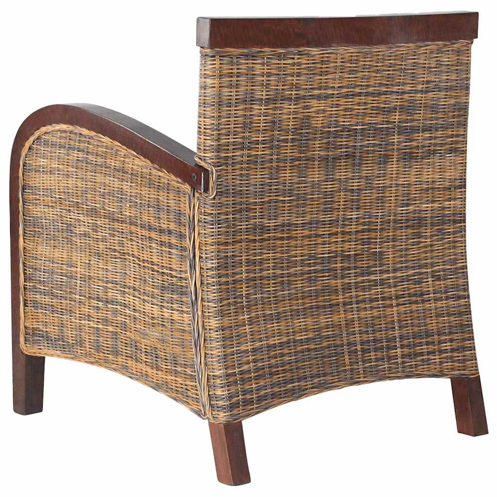 Ercolano – Handgeweven fauteuil van rattan en massief mangohout