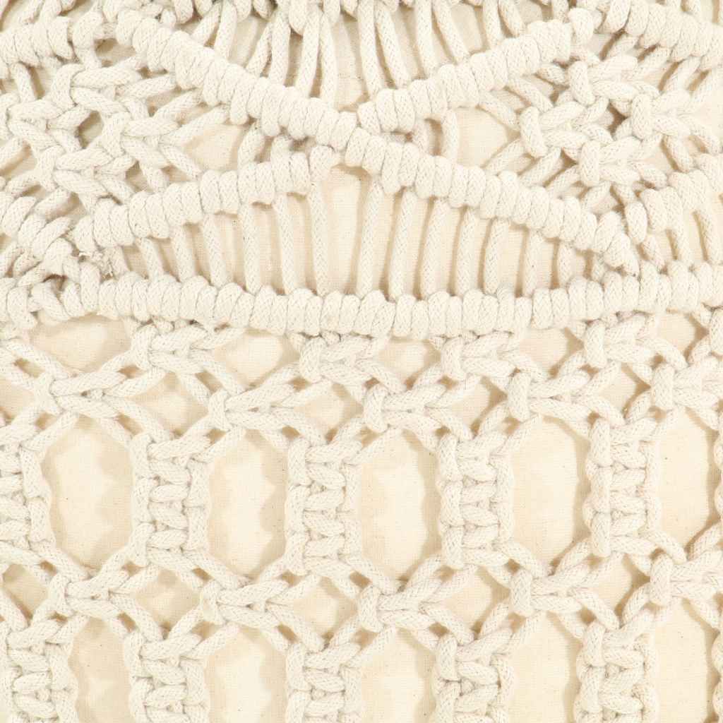 Embra – Handgemaakte macramé poef van katoen