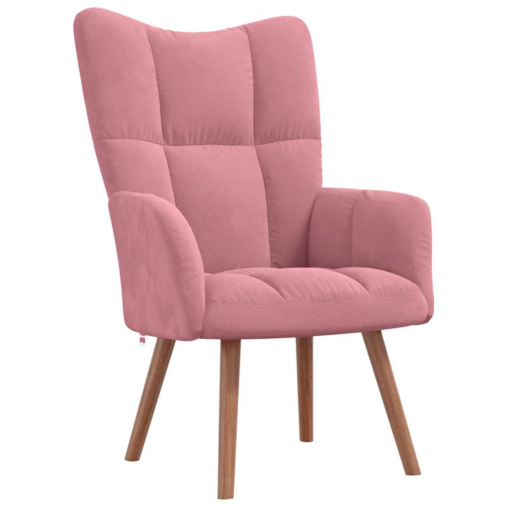Relaxstoel fluweel – roze vk:54826262856019
