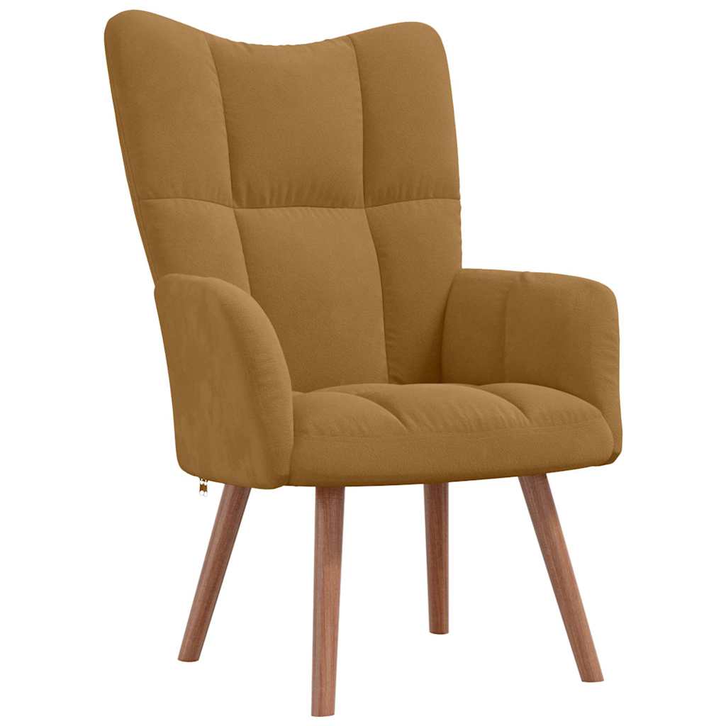 Relaxstoel fluweel – bruin vk:54826262987091