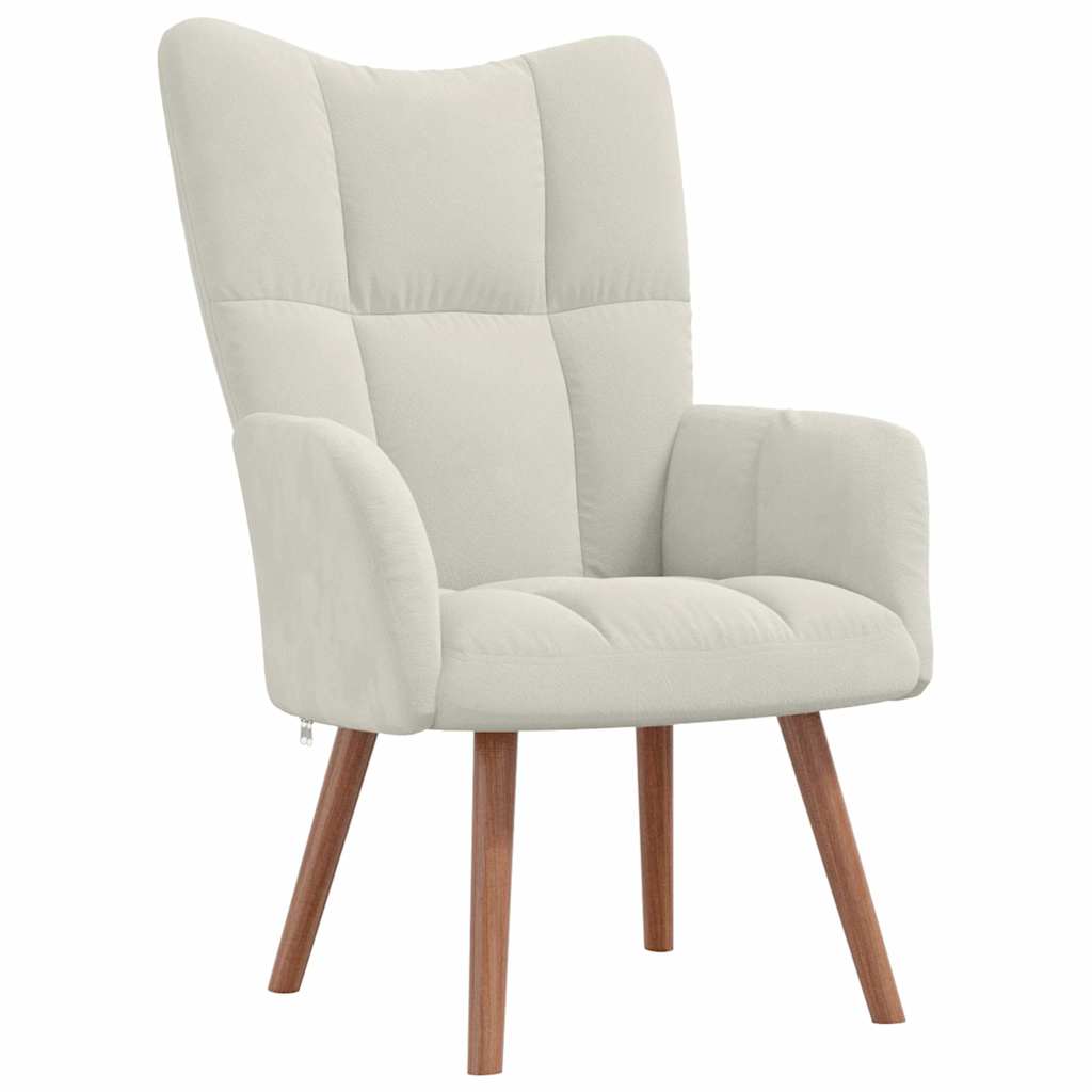 Relaxstoel fluweel – crèmewit vk:54826263019859