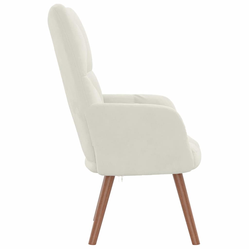 Relaxstoel fluweel – crèmewit vk:54826263019859