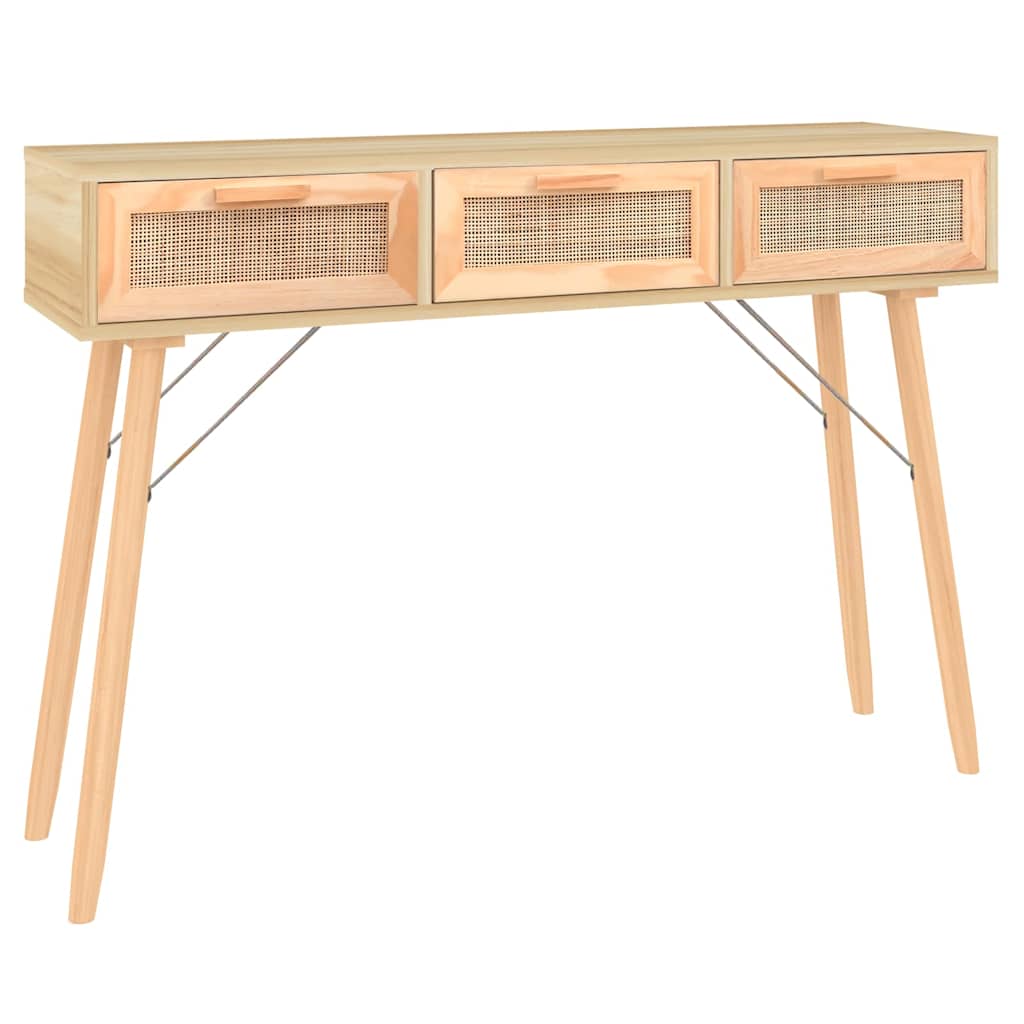 Cudillero – Wandtafel van massief grenenhout en rattan