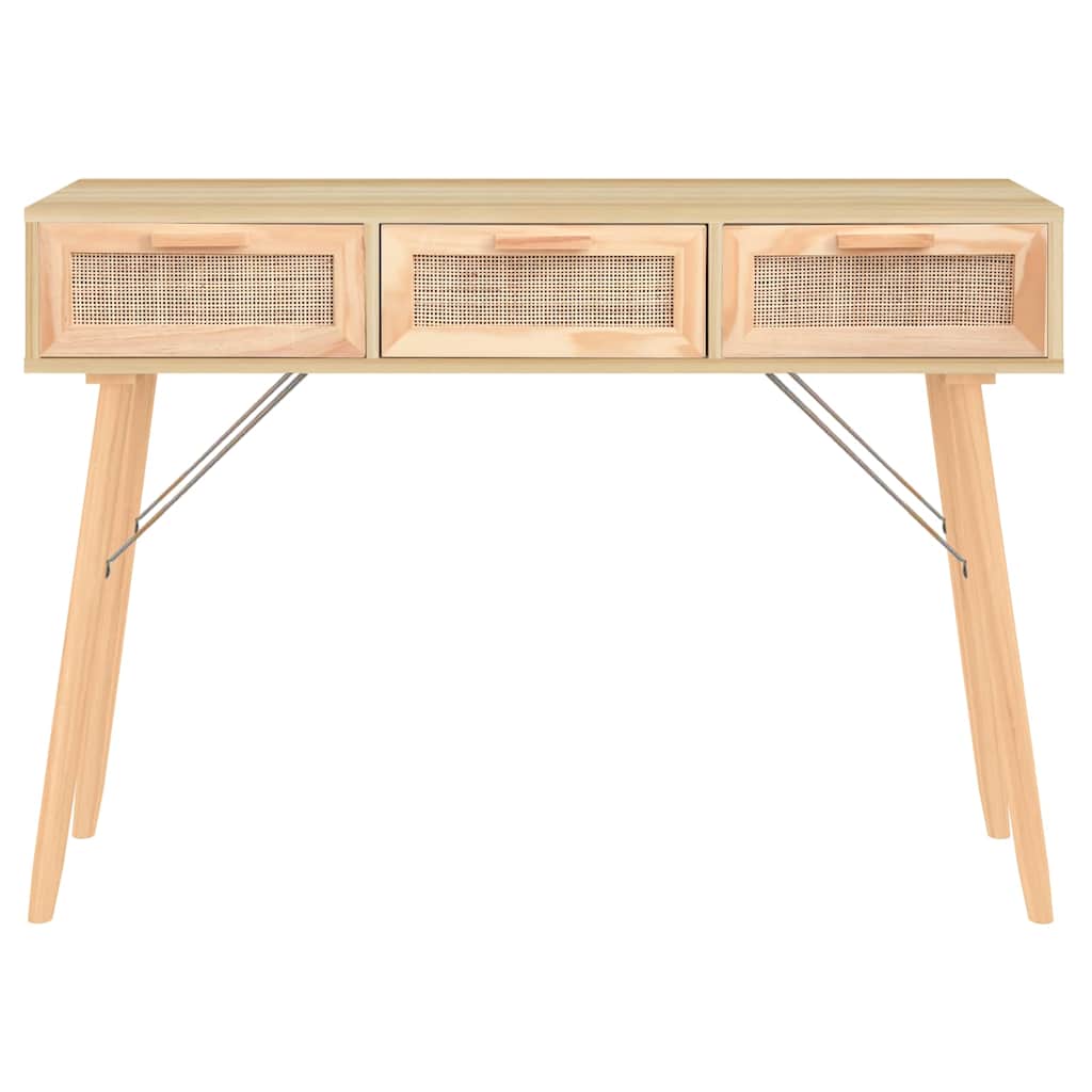 Cudillero – Wandtafel van massief grenenhout en rattan