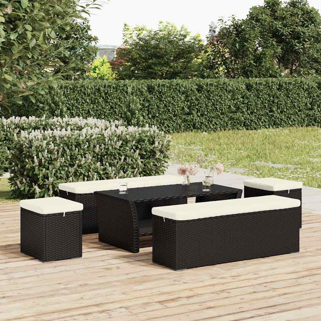 Huld – Hocker met kussen van rattan en metaal