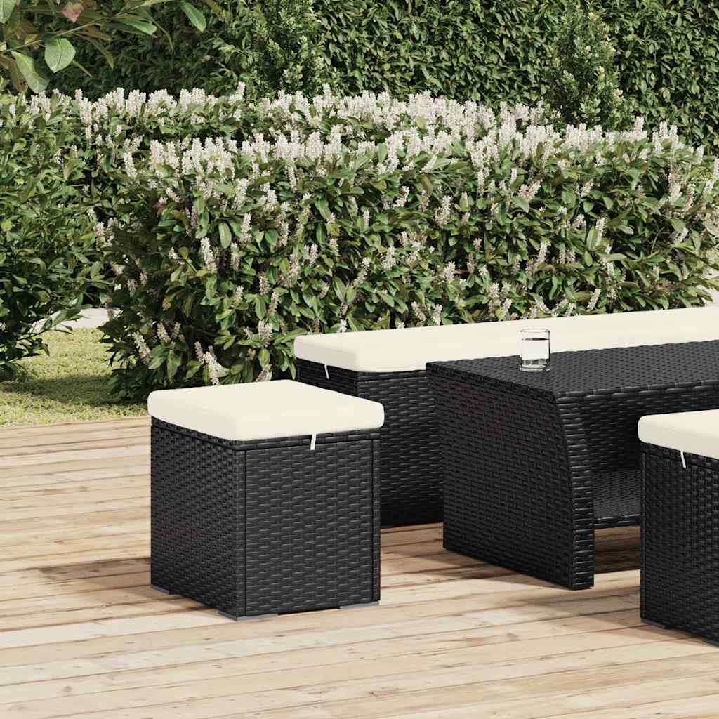 Huld – Hocker met kussen van rattan en metaal