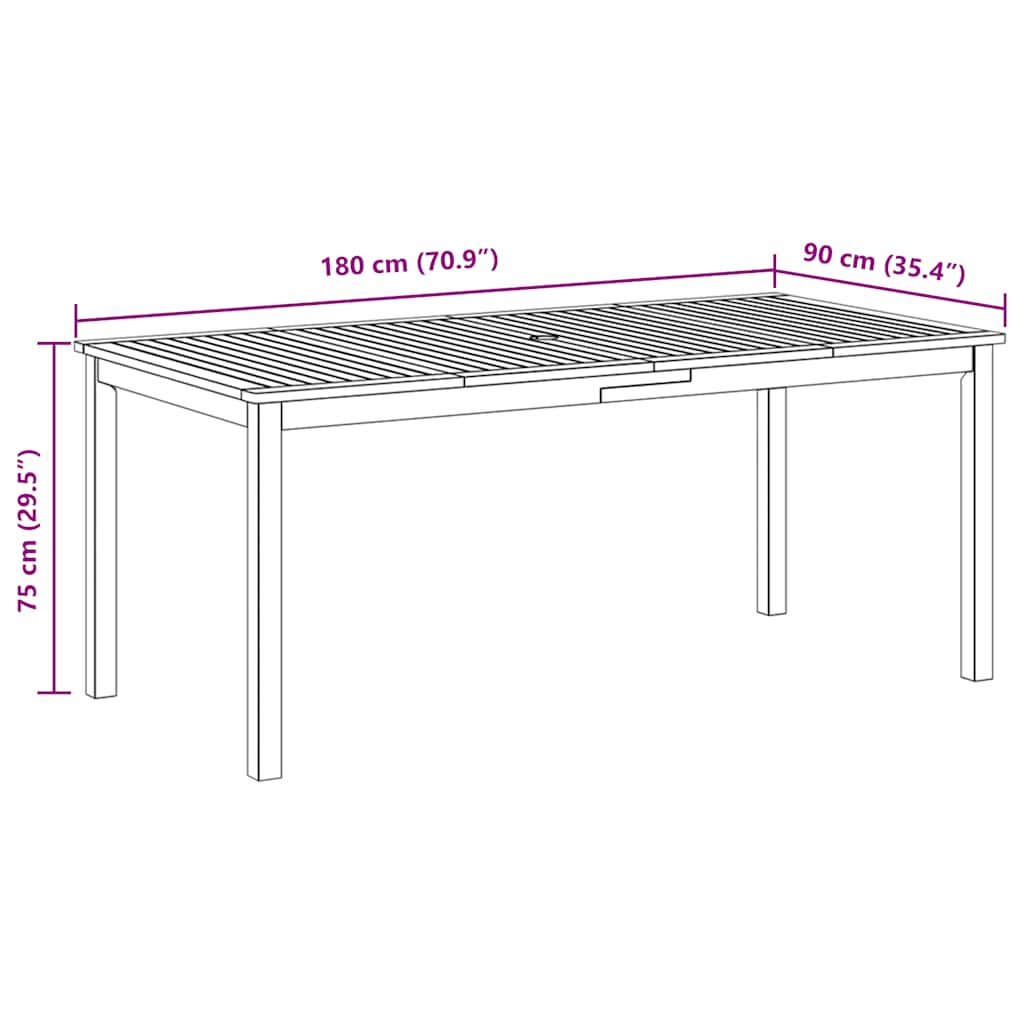 Biar – Tuintafel van massief acaciahout