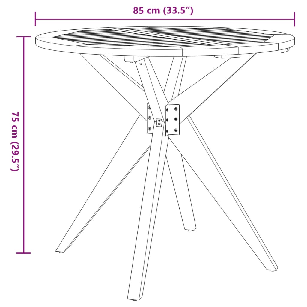 Ceres – Ronde tuintafel van massief acaciahout