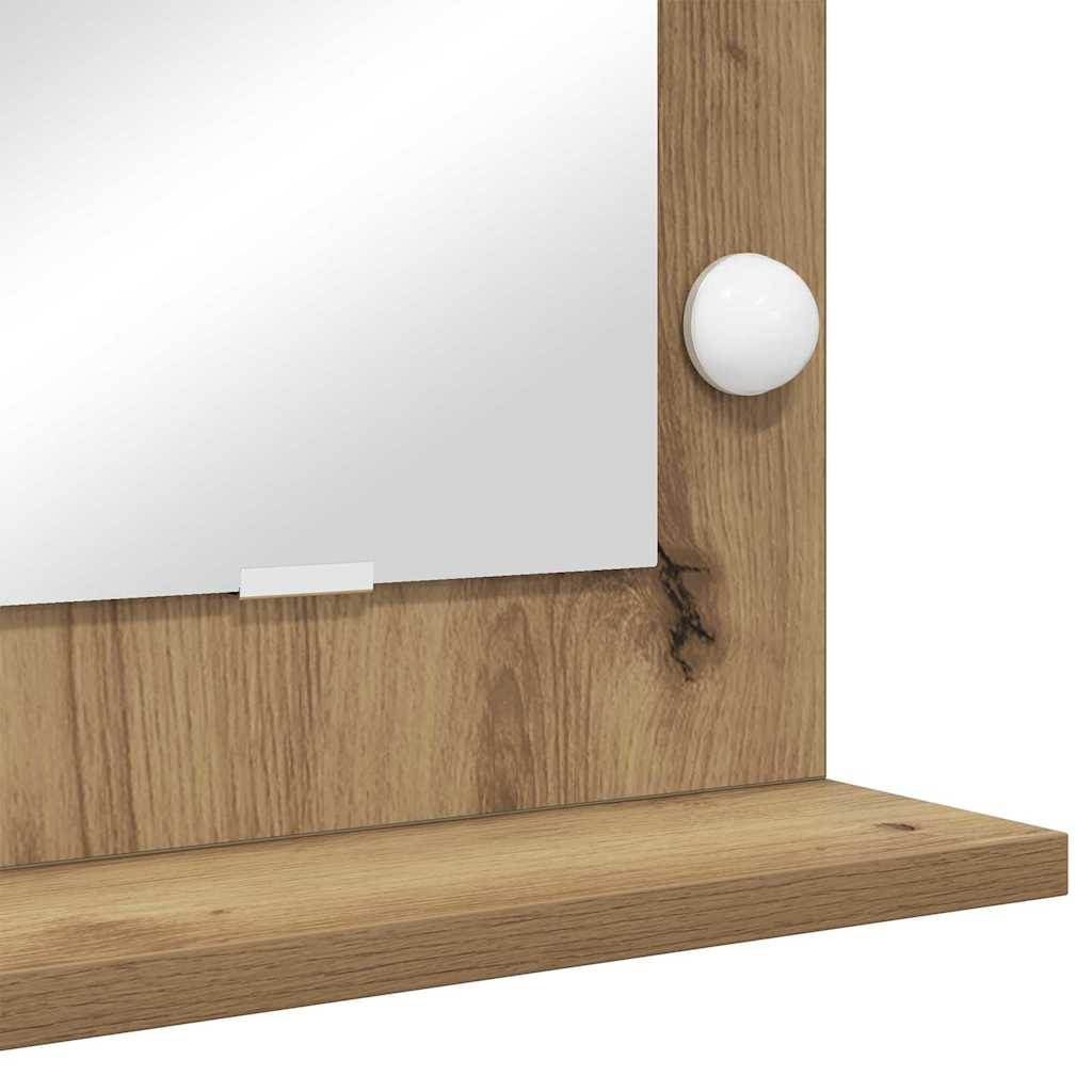 Damme – Rechthoekige make-upspiegel van glas en hout