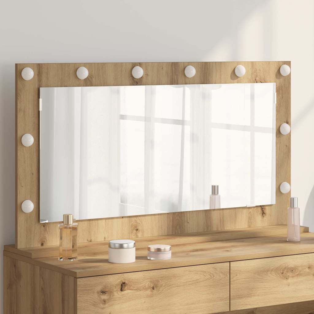 Damme – Rechthoekige make-upspiegel van glas en hout