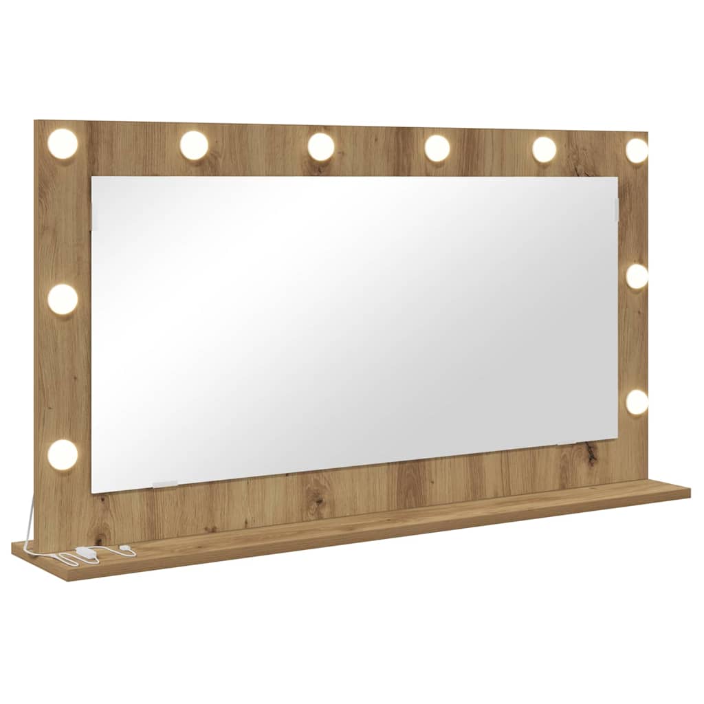 Damme – Rechthoekige make-upspiegel van glas en hout
