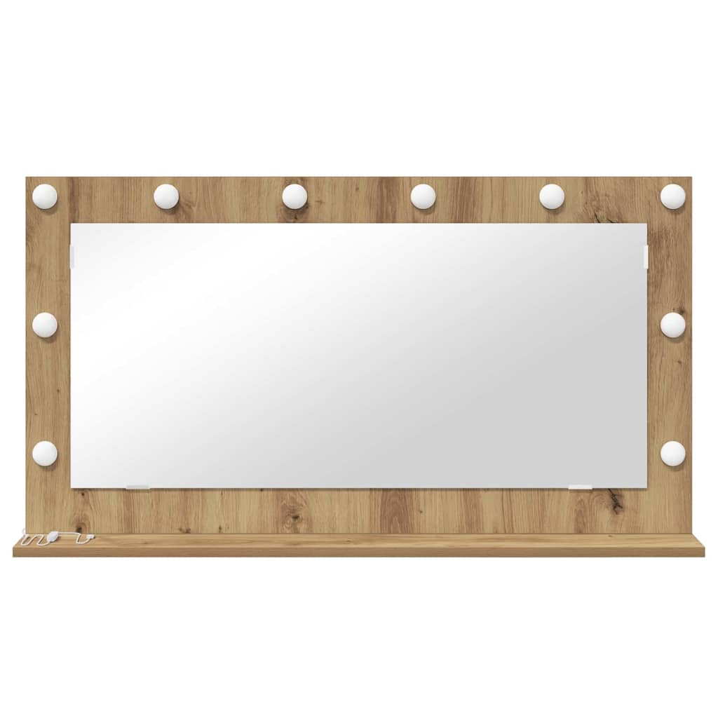 Damme – Rechthoekige make-upspiegel van glas en hout