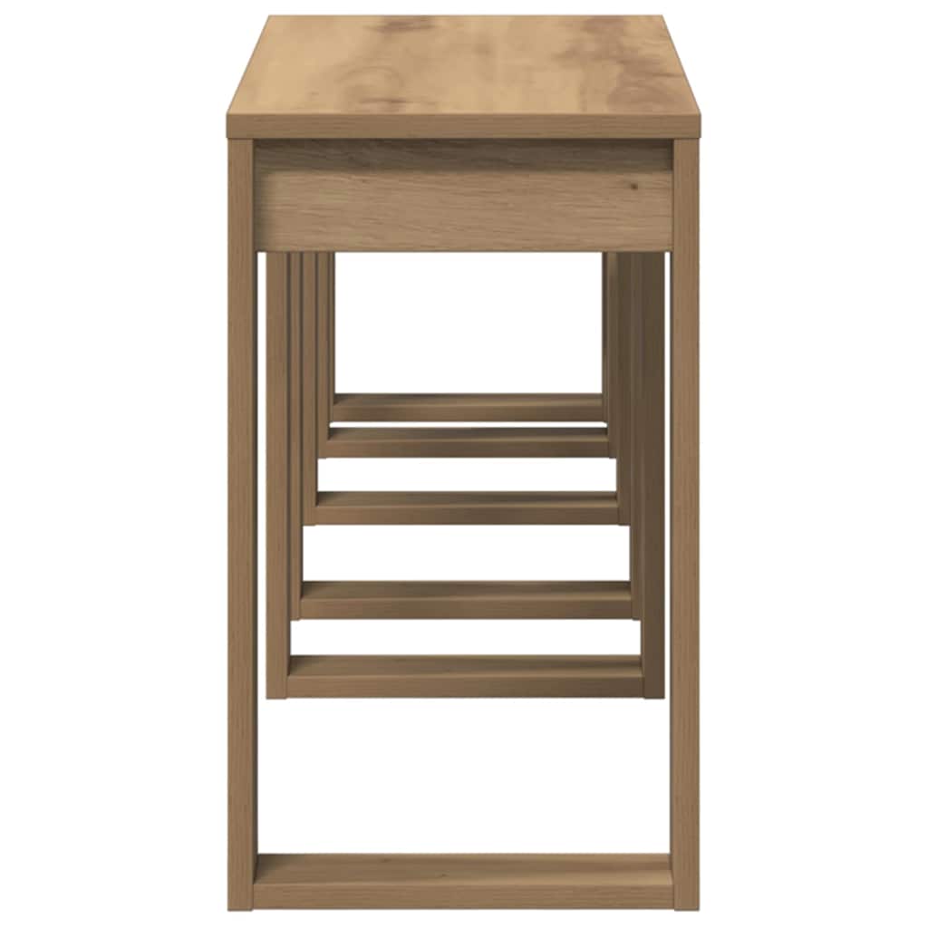 Beira – Bijzettafelset van bewerkt hout