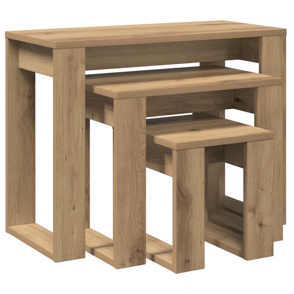 Beira – Bijzettafelset van bewerkt hout