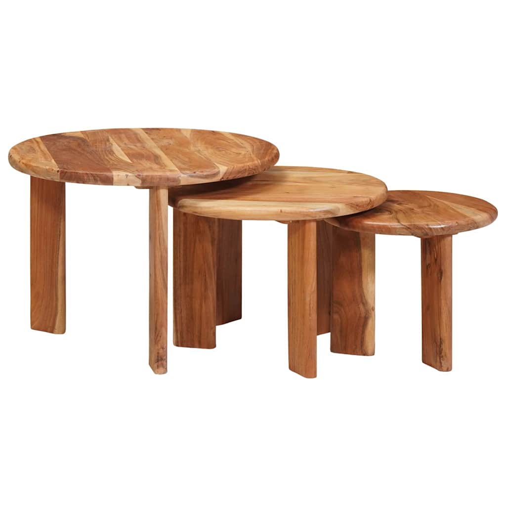 Carcans – Ronde nesttafels van massief acaciahout