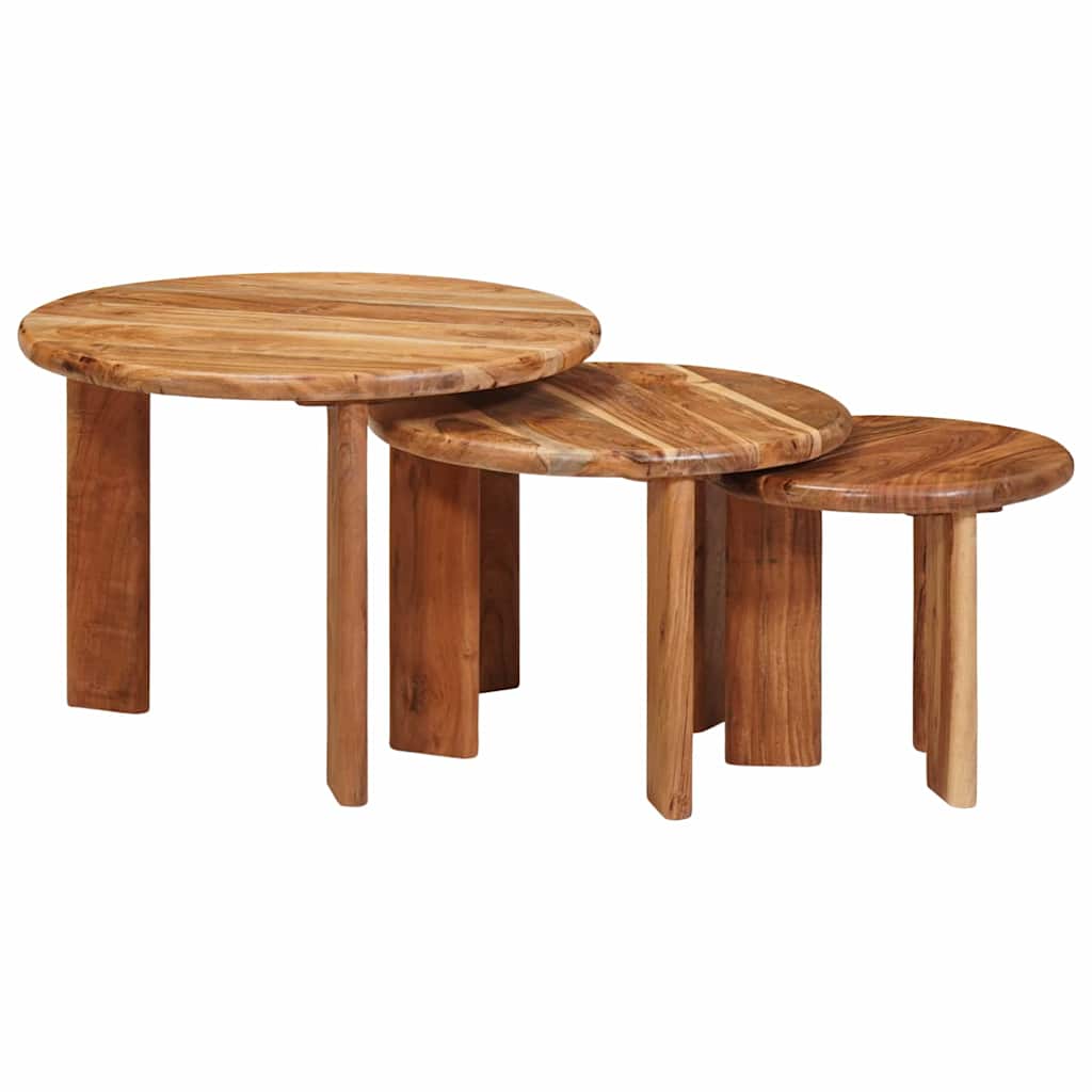 Carcans – Ronde nesttafels van massief acaciahout