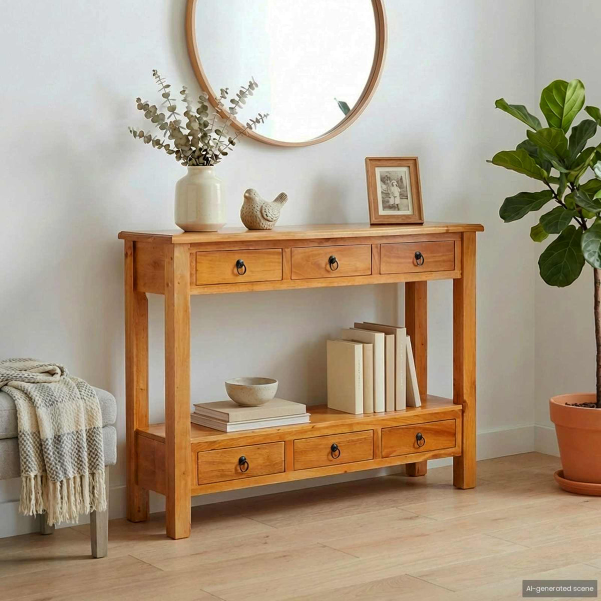 Zaans – Wandtafel met lade van massief mahoniehout