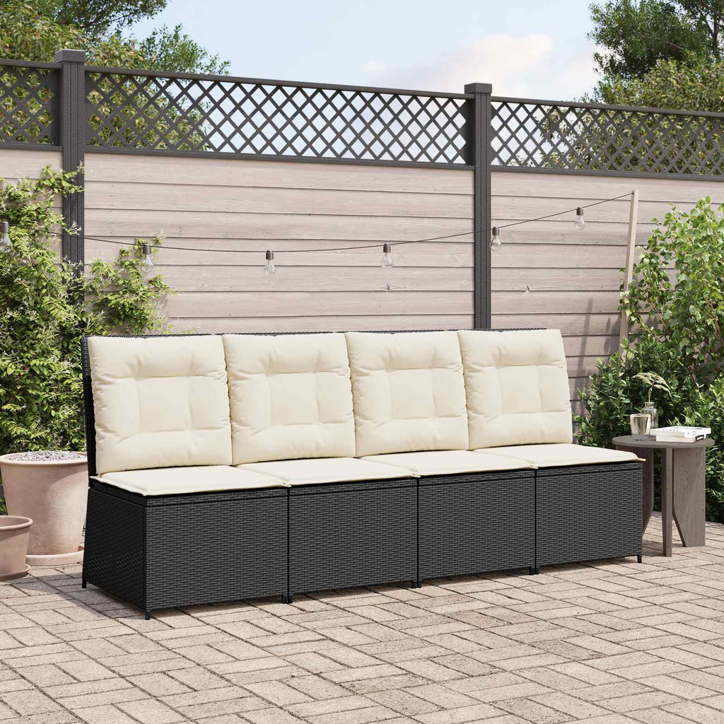 Rygge – Tuinbank met kussen van polyrattan en staal