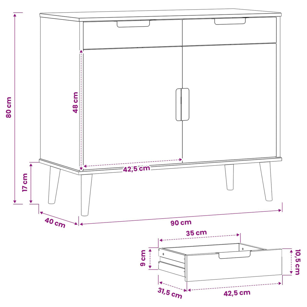 Finnsnes – Dressoir van massief grenenhout