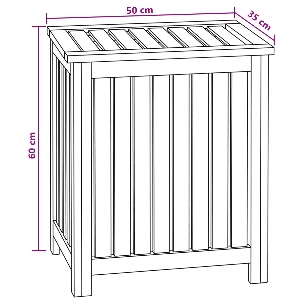Gagnef – Wasmand van massief teakhout