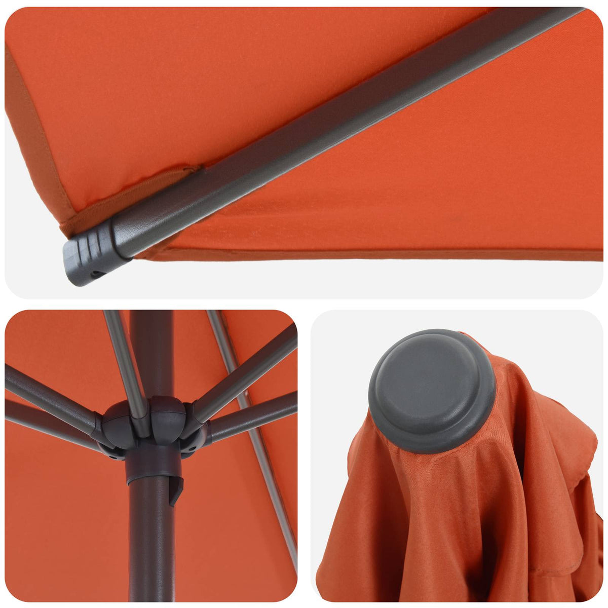 Sibbo – Rechthoekige parasol met voet van polyester en staal