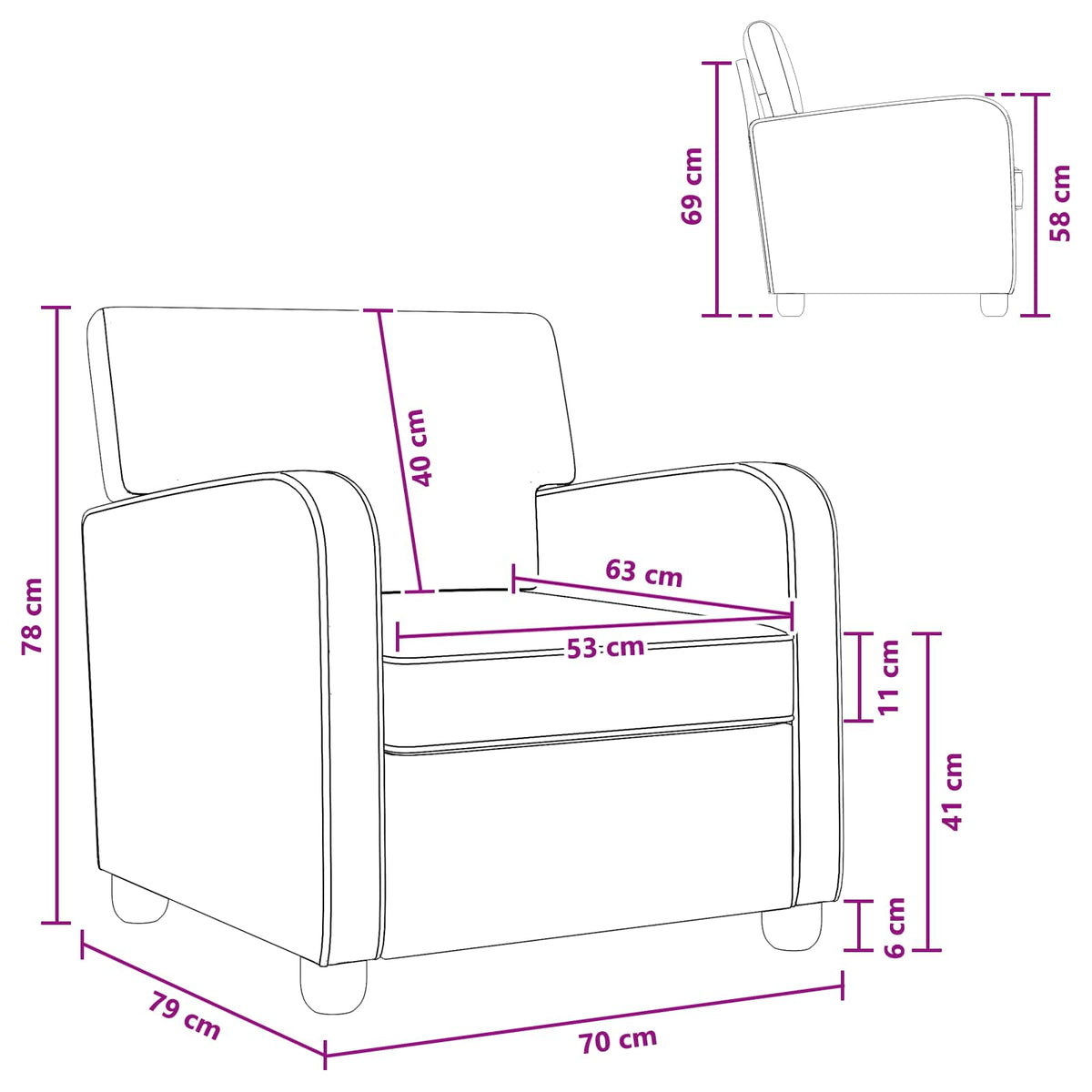 Alsen – Fauteuil van fluweel en hout