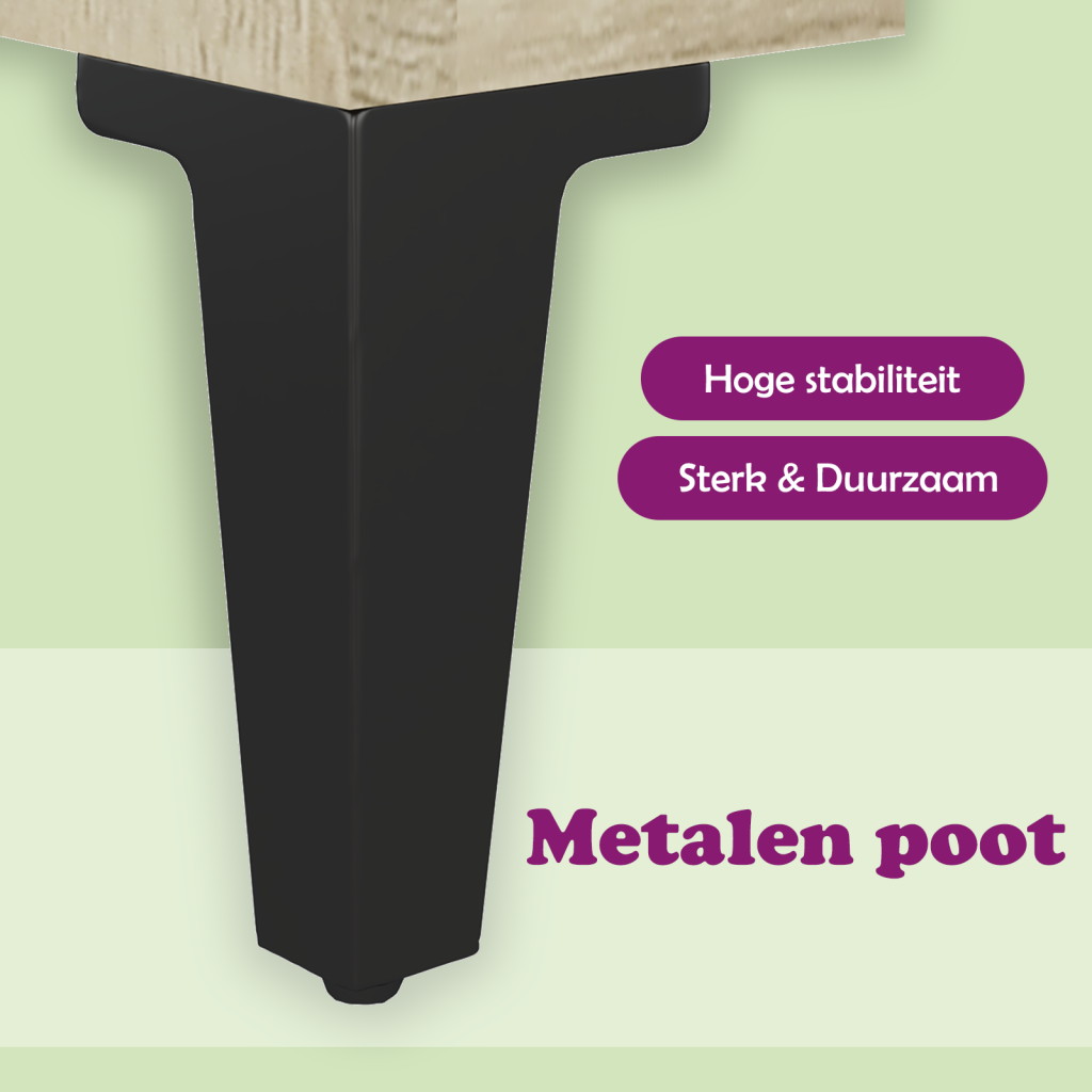 Namur – Nachtkastje met metalen poten van hout