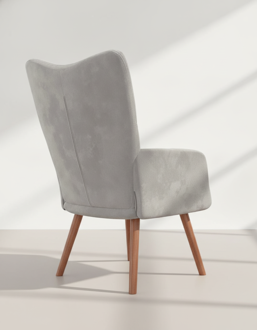 Arles relaxstoel lichtgrijs achterkant studio vk:54825933144403